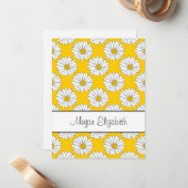 Carte De Correspondance Motif de marguerite jaune blanc 2 (Devant/Arrière en situation)