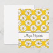Carte De Correspondance Motif de marguerite jaune blanc 2 (Devant / Derrière)