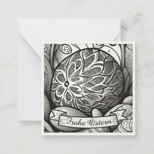 Carte De Correspondance Motif de Pâques monochrome Cartoon avec œufs de Pâ
