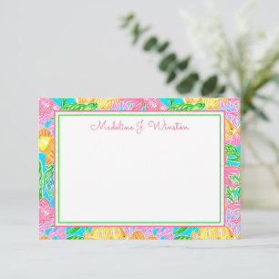 Carte De Correspondance Motif de poissons tropicaux colorés