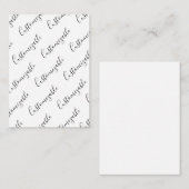 Carte De Correspondance Motif de texte de script moderne modifiable | Noir (Devant / Derrière)