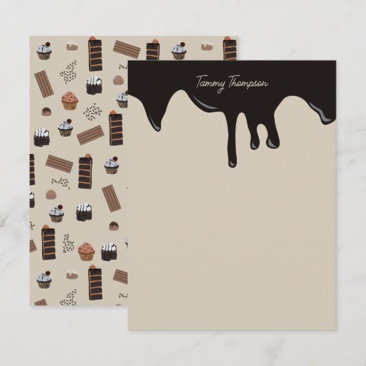 Carte De Correspondance Motif de thème de chocolat personnalisé (Devant / Derrière)