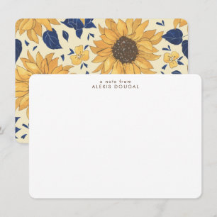 Carte De Correspondance Motif de tournesol rustique papeterie personnalisé