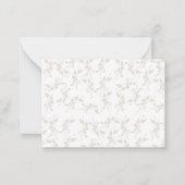 Carte De Correspondance Motif décoratif en feuille beige botanique (Dos)