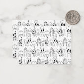 Carte De Correspondance Motif des boutons de chien (Devant/Arrière en situation)