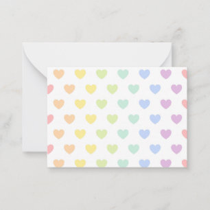 Carte De Correspondance motif des coeurs pastel