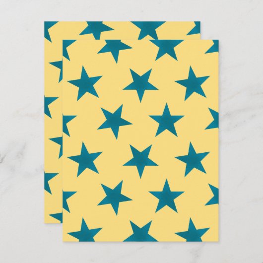 Carte De Correspondance Motif des étoiles d'or 18 (Devant / Derrière)