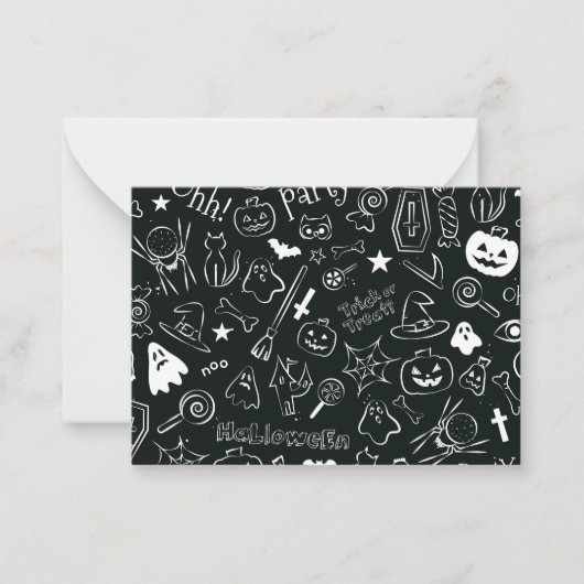 Carte De Correspondance Motif d'Halloween (Devant)