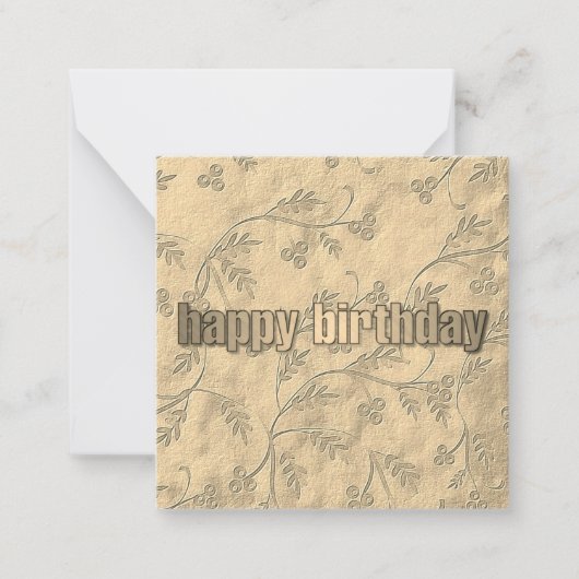 Carte De Correspondance Motif d'or Joyeux anniversaire (Devant)