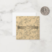 Carte De Correspondance Motif d'or Joyeux anniversaire (Devant/Arrière en situation)