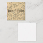 Carte De Correspondance Motif d'or Joyeux anniversaire (Devant / Derrière)