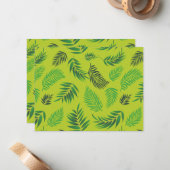 Carte De Correspondance Motif Feuille tropical 12 (Devant/Arrière en situation)
