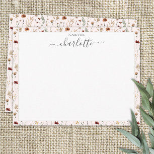 Carte De Correspondance Motif floral de fleurs sauvages jolies aquarelle