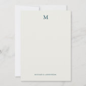 Carte De Correspondance Motif Floral moderne Monogramme & Nom (Devant)