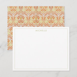 Carte De Correspondance Motif floral orange élégant