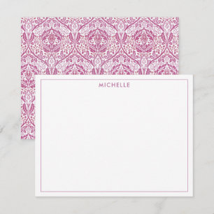 Carte De Correspondance Motif floral rose élégant