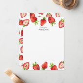 Carte De Correspondance Motif Fraise Enfants (Devant/Arrière en situation)