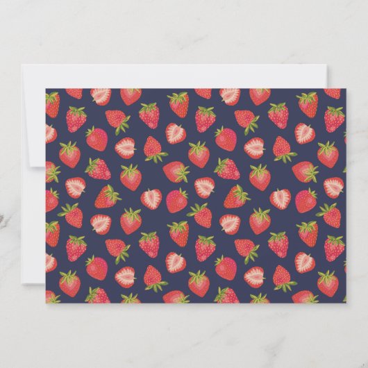 Carte De Correspondance Motif fraise Nom (Dos)
