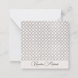 Carte De Correspondance Motif géométrique beige islamique