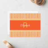 Carte De Correspondance Motif géométrique monographique jaune orange perso (Devant/Arrière en situation)