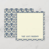 Carte De Correspondance Motif marine bleu et crème (Devant / Derrière)