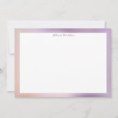 Carte De Correspondance Motif Métallique Moderne Rose Et Or (Devant)