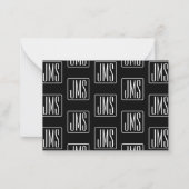 Carte De Correspondance Motif monogramme moderne | Noir & Blanc (Devant)