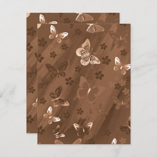 Carte De Correspondance Motif papillon 15 (Devant / Derrière)