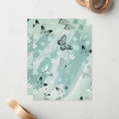 Carte De Correspondance Motif papillon 9 (Devant/Arrière en situation)