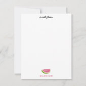 Carte De Correspondance Motif Pastèque Rose & Vert Été (Devant)