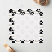 Carte De Correspondance Motif Pâtes Et Os (Devant/Arrière en situation)