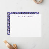 Carte De Correspondance Motif Poster de animal violet (Devant/Arrière en situation)