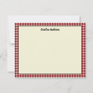 Carte De Correspondance Motif rouge classique avec votre nom