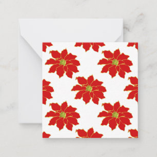 Carte De Correspondance Motif Rouge Gold Poinsettia