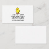 CARTE DE CORRESPONDANCE MOTIVATIONS DE POULET (Devant / Derrière)