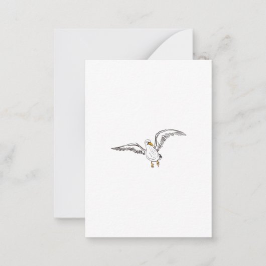 Carte De Correspondance Mouette blanche oiseau (Devant)