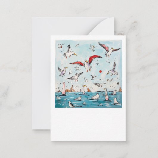 Carte De Correspondance Mouette, oiseau, oiseaux en vol (Devant)