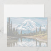 Carte De Correspondance Mount Rainier Scene Flat Note Card (Devant / Derrière)