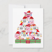 Carte De Correspondance Mouton de Noël et arbre à cochon (Dos)