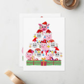 Carte De Correspondance Mouton de Noël et sapin de cochon (Devant/Arrière en situation)