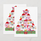 Carte De Correspondance Mouton de Noël et sapin de cochon (Devant / Derrière)