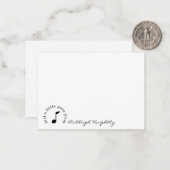 Carte De Correspondance Music Note Nom de script Black White Personnalisé (Devant/Arrière en situation)