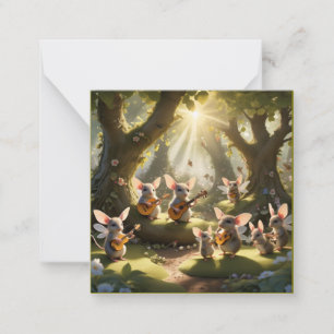 Carte De Correspondance Musiciens de souris de Féerie de bois