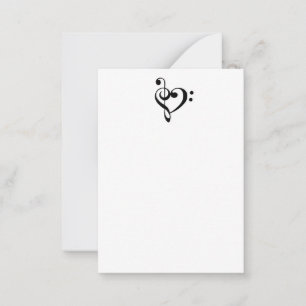 Carte De Correspondance Musique Coeur Treble Clef Bass Clef Musicien