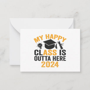 Carte De Correspondance My Happy Class is Outta Here 2024 Drôle Graduation