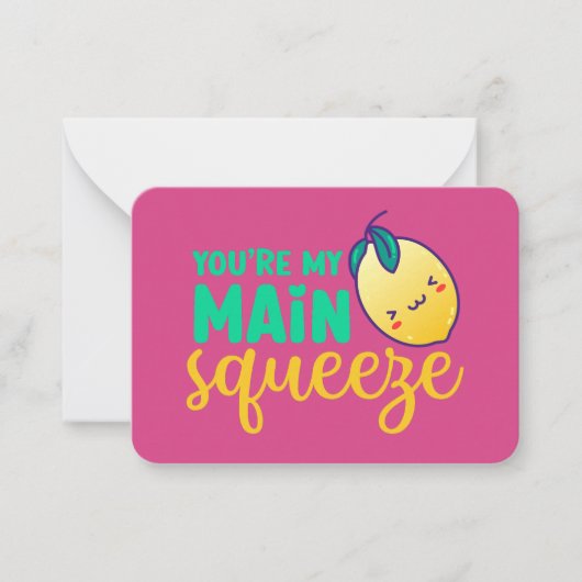 Carte De Correspondance My Main Squeeze Funny Pun mignon Saint Valentin (Devant)