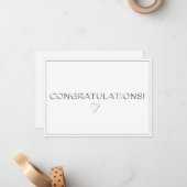 Carte De Correspondance Name, Address || Bright White Congratulations Flat (Devant/Arrière en situation)