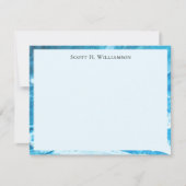 Carte De Correspondance Name || Azure Blue Abstract Painting Frame (Devant)