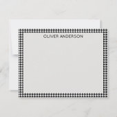 Carte De Correspondance Name || Black and White Houndstooth Check Frame (Devant)