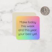 Carte De Correspondance Name, Mini Gradient Rainbow Happy New Year Card (Devant/Arrière en situation)